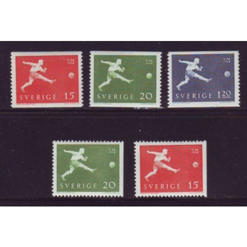 Sweden Sc 524-528 1928 Soccer Championships stamp set mint NH