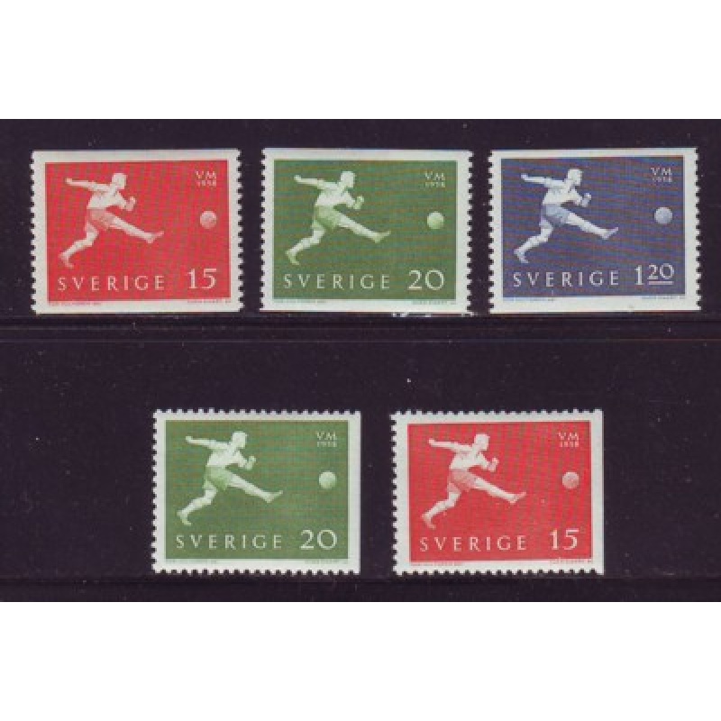 Sweden Sc 524-528 1928 Soccer Championships stamp set mint NH