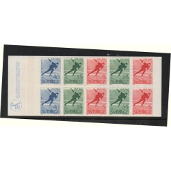 Sweden Sc 698a 1966 Speed Skating stamps booklet pane mint NH