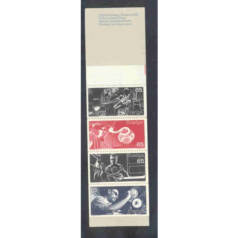Sweden Sc 927a 1972 Glassmaking stamp Booklet of 10 mint NH