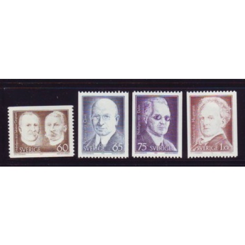 Sweden Sc 986-89 1972 Nobel Prize Winners of 1912 stamp set mint NH