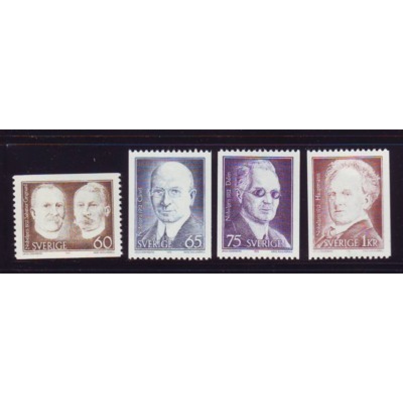 Sweden Sc 986-89 1972 Nobel Prize Winners of 1912 stamp set mint NH