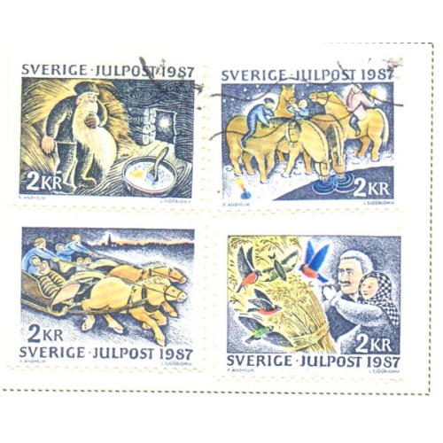 Sweden Sc  1657-1660 1987 Christmas stamps set used