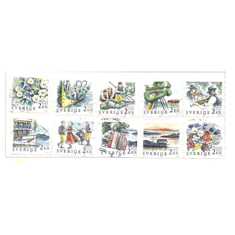 Sweden Sc  1681-1690 1988 Midsummer Celebration stamp set used