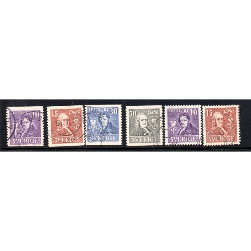 Sweden Sc 293-298 1939 Royal Academy of Sciences tamp set used
