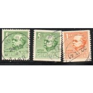 Sweden Sc 323-325 1941 Hazelius stamp set used