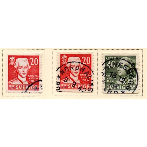 Sweden Sc 329-331 1942 National Museum stamp set used