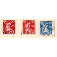 Sweden Sc 363-365 1945 Rydberg stamp set used