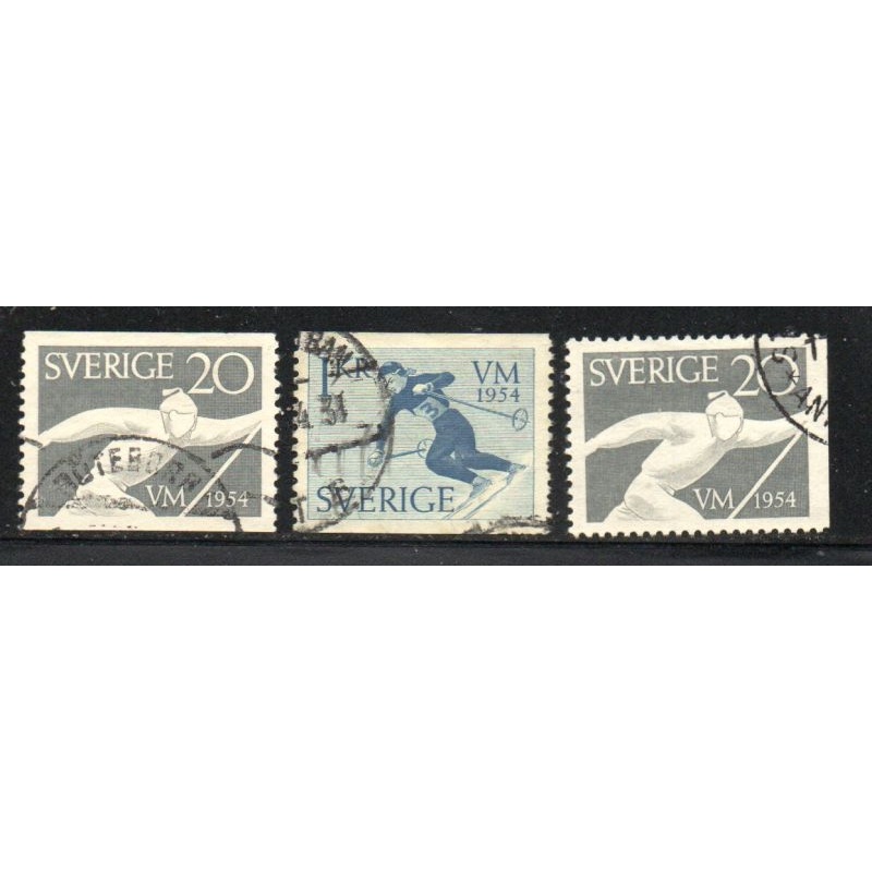 Sweden Sc  462-464 1954 Skiing Championships stamp set used