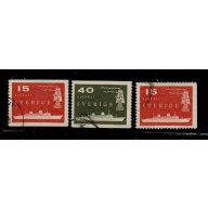 Sweden Sc  521-523 1958 Trans Atlantic Mail Service stamp set used