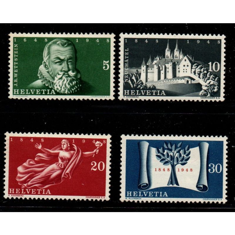 Switzerland Sc 312-315 1948 Independence Anniversary stamp set mint NH