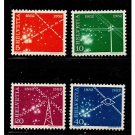 Switzerland Sc 340-343 1952 Telecommunications Anniversary stamp set mint NH