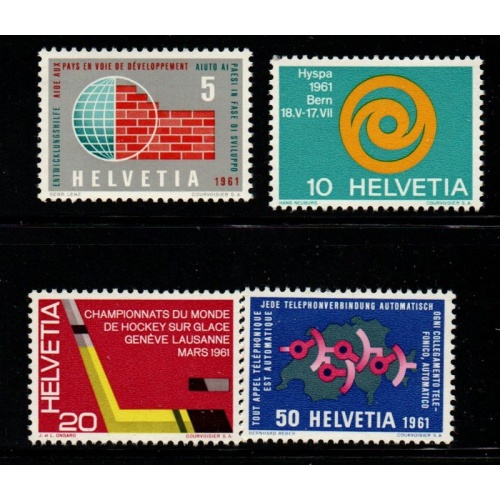 Switzerland Sc 402-405 1961  Events & Anniversaries stamp set mint NH