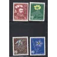 Switzerland Sc B187-90 1949 Pro Juventute Flowers stamp set mint NH