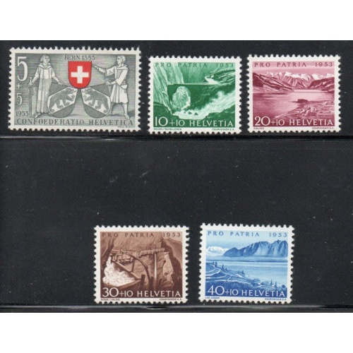 Switzerland Sc B222-26 1953 Pro Patria Views stamp set mint NH