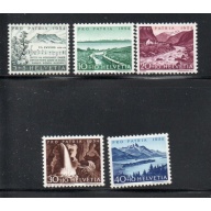 Switzerland Sc B232-36 1954 Pro Patria, views, stamp set mint NH