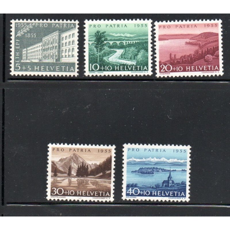Switzerland Sc B242-46 1955  Pro Patria, views, stamp set mint NH