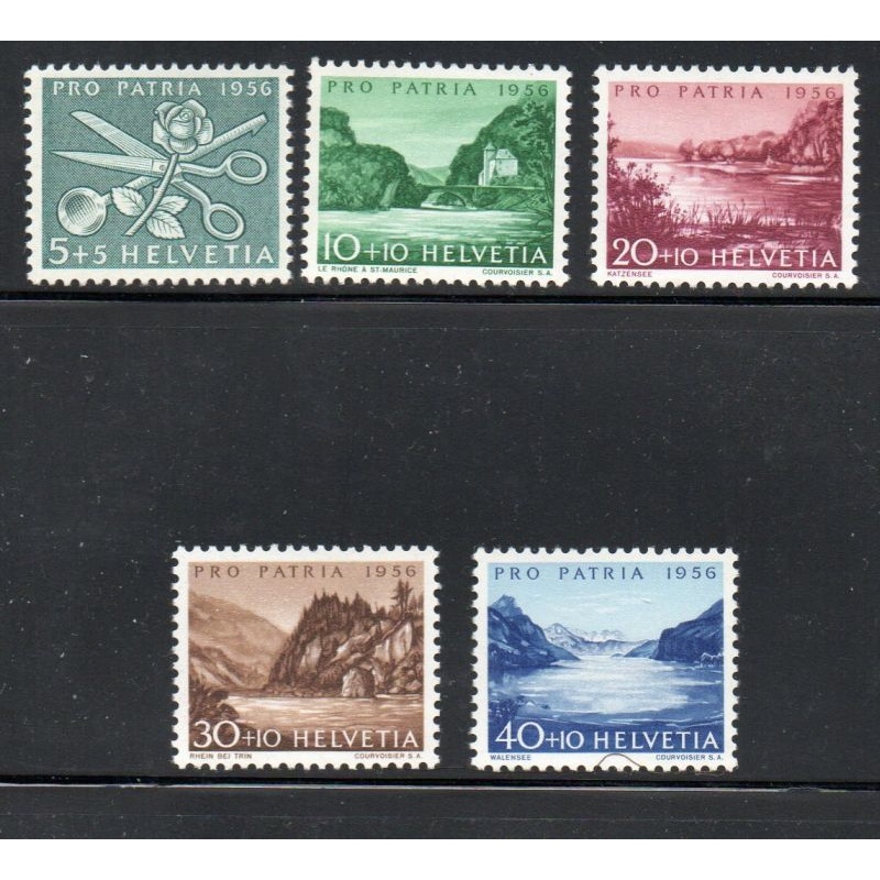 Switzerland Sc B252-56 1956  Pro Patria, views, stamp set mint NH
