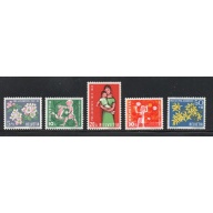 Switzerland Sc B318-22 1962  Pro Juventute Flowers stamp set mint NH