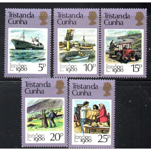 Tristan da Cunha Sc 272-276 1980 LONDON 1980 stamp show stamp set mint NH
