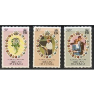 Tristan da Cunha Sc 294-296 1981 Royal Wedding Prince Charles stamp set mint NH