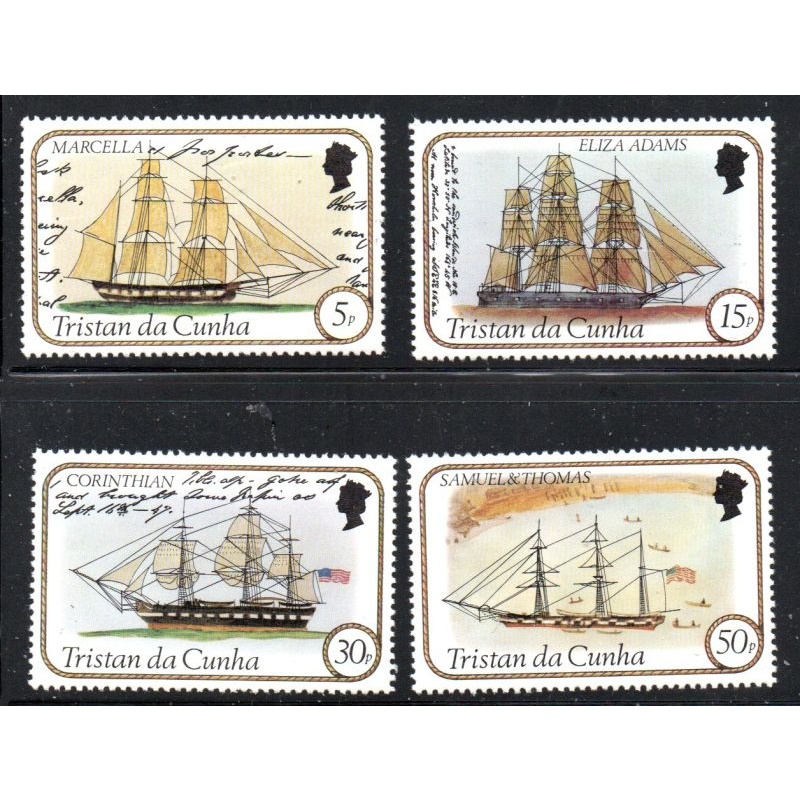 Tristan da Cunha Sc 324-327 1983 Ships stamp set mint NH