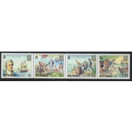 Tuvalu Sc 117a 1979 Death of Captain Cook stamp strip mint NH