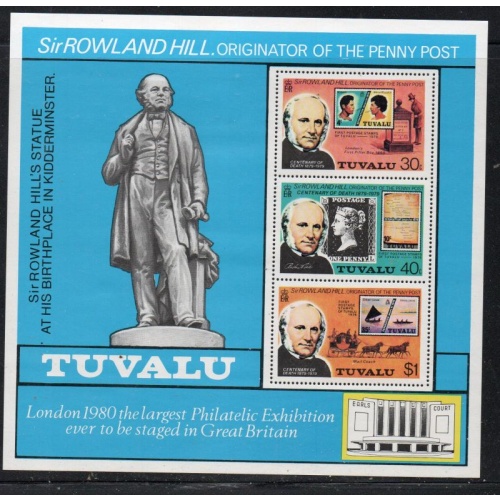 Tuvalu Sc 124a 1979 Sir Rowland Hill stamp sheet mint NH