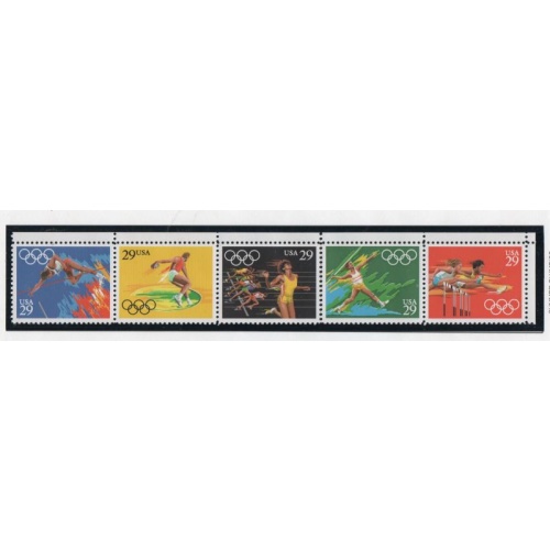 United States Sc 2557a 1991 Olympics stamp strip mint NH