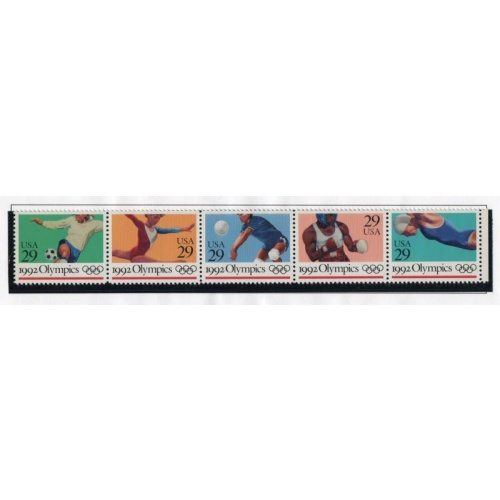 United States Sc 2641a 1992 Summer Olympics stamp strip mint NH