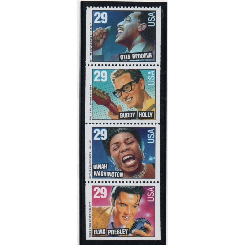 United States Sc 2737a, 2737b 1993 Rock & Roll Musicians stamp booklet panes mint NH