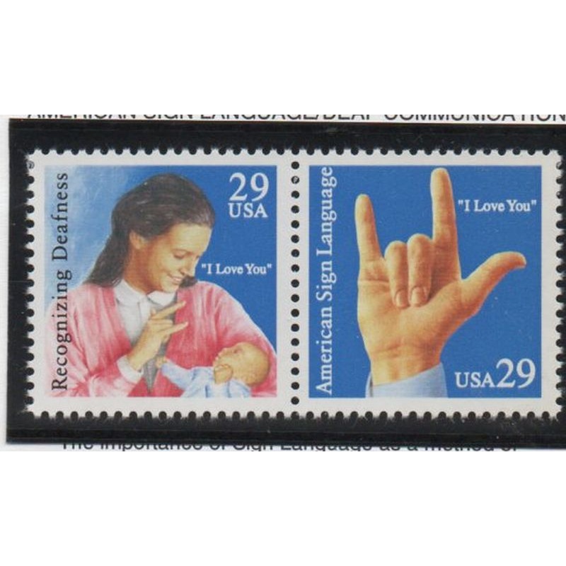 United States Sc 2783-84, 2784a 1993 Sign Language stamp set & pair mint NH