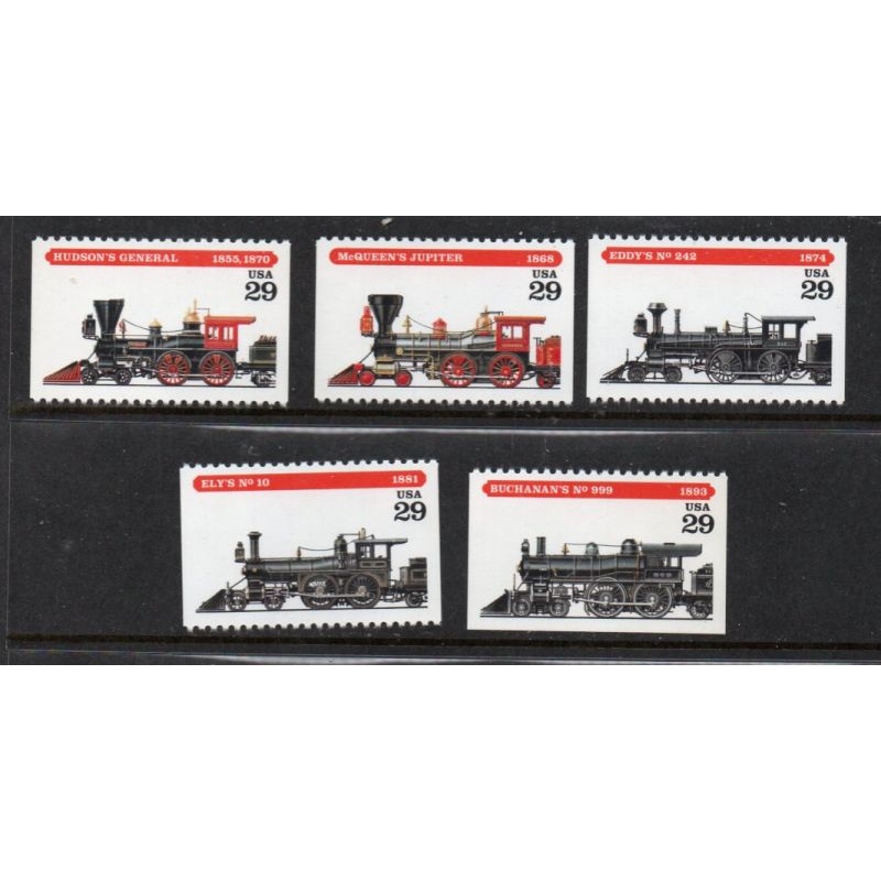 United States Sc 2843-47 1994 Christmas Steam Engines stamp set mint NH
