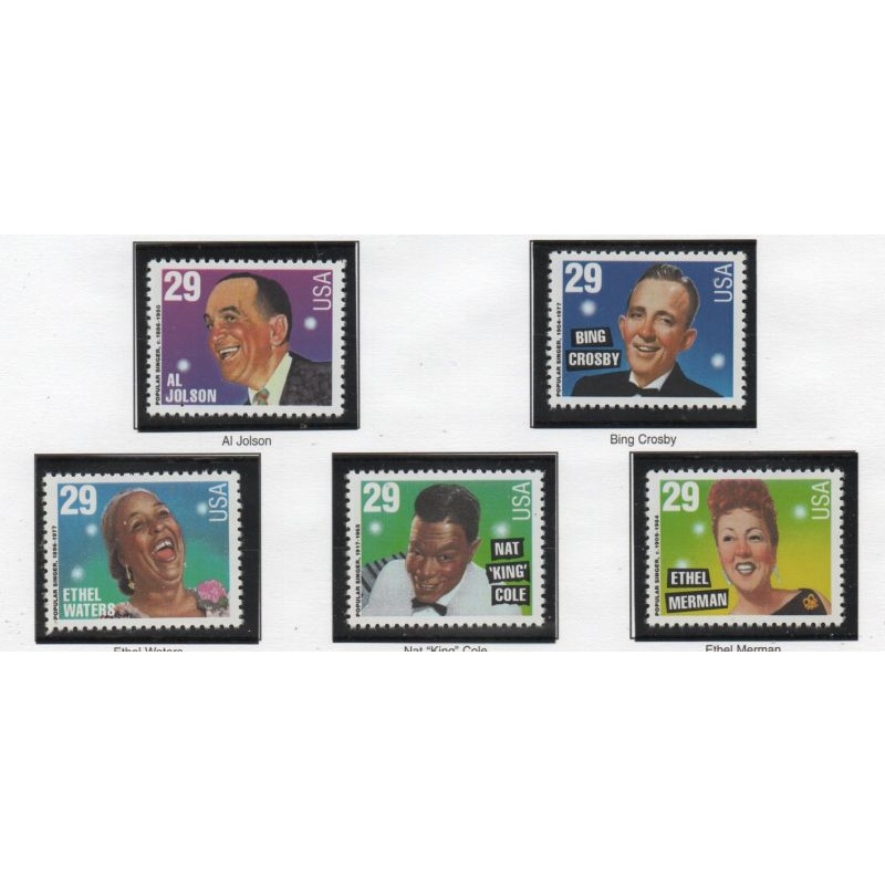 United States Sc 2849-2853 1994 Popular Singers stamp set mint NH