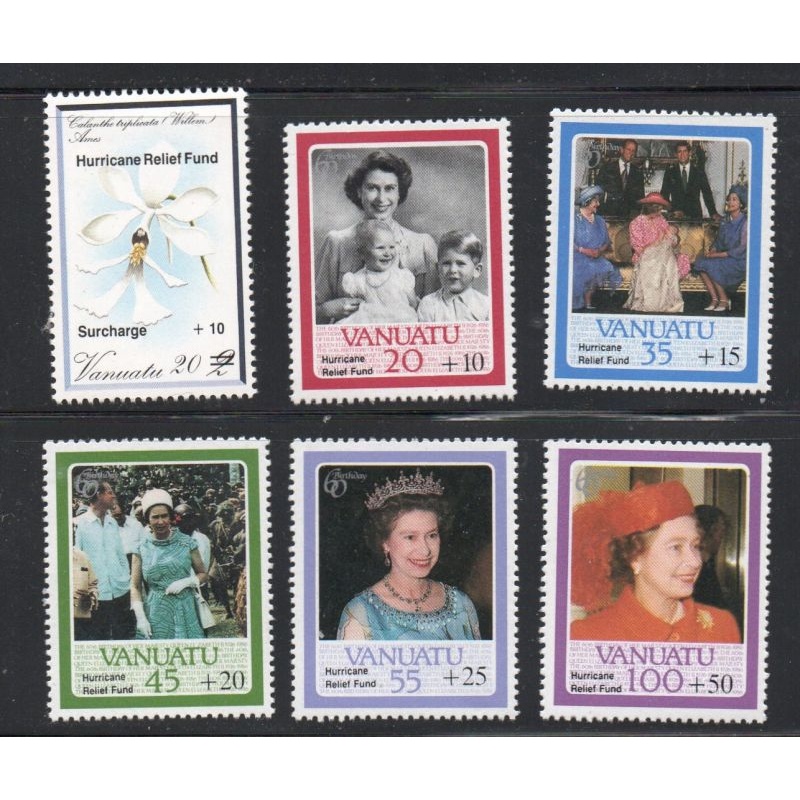 Vanuatu Sc B1-B6 1987 Hurricane Relief stamp set mint NH