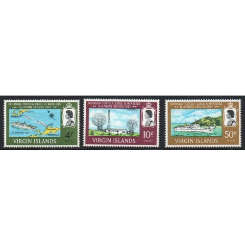 British Virgin Islands Sc 183-185 1967 Telephone Link stamp set mint NH