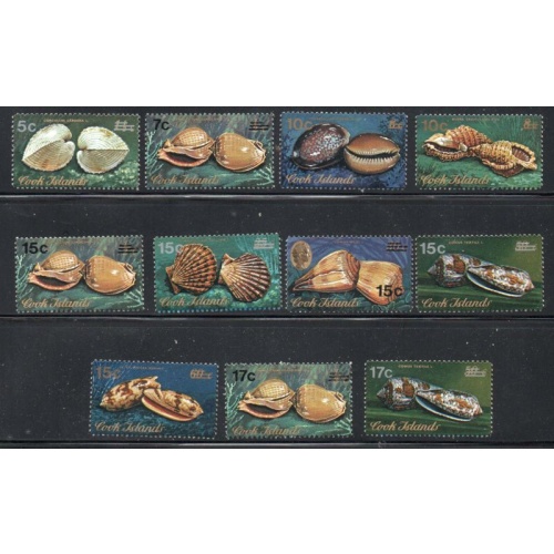Cook Islands Sc 488-498 1978 Sea Shell Overprints stamp set mint NH